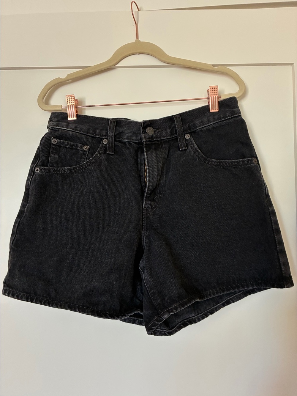 Levi's Black High-Rise Denim Shorts